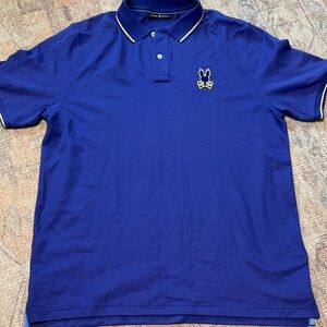 Psycho Bunny Royal Blue Polo with Yellow Accents
